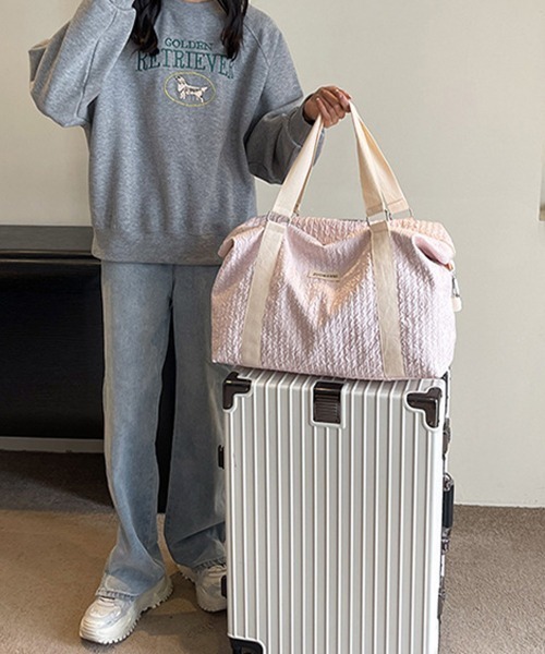 Miniministore(ミニミニストア)の「ボストンバッグ 大容量トラベルバッグ旅行(ボストンバッグ・レディース・ラベンダー/ミント/ブラック/ライトブルー/ライトピンク/オフホワイト・FREE)」の16枚目の写真