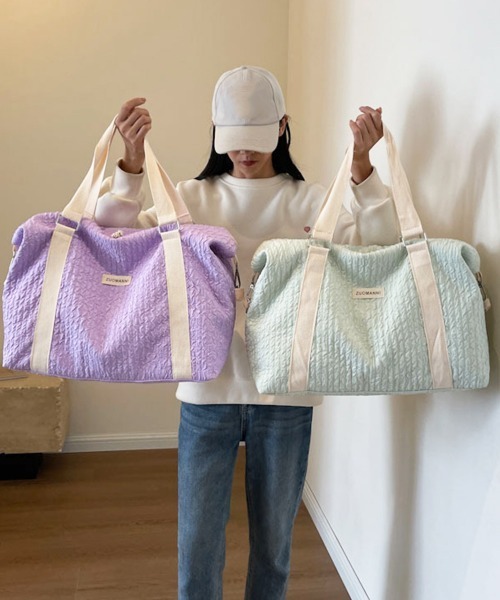 Miniministore(ミニミニストア)の「ボストンバッグ 大容量トラベルバッグ旅行(ボストンバッグ・レディース・ラベンダー/ミント/ブラック/ライトブルー/ライトピンク/オフホワイト・FREE)」の17枚目の写真