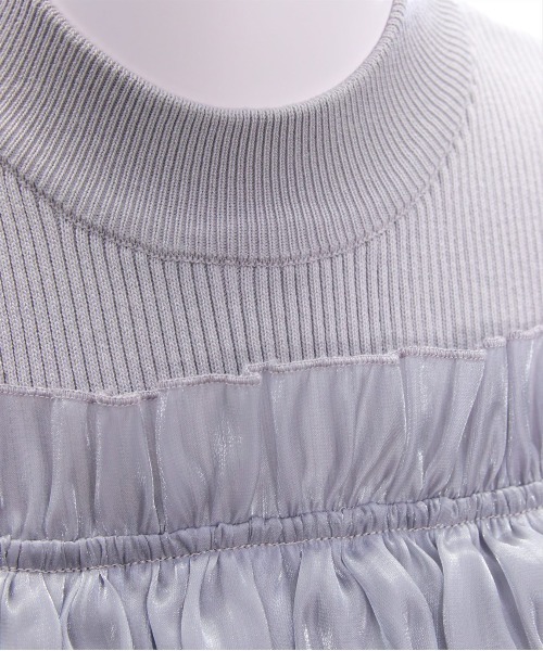 clear（クリア）の「布帛ドッキングオフショルニットトップス[着回し抜群 大人 上品 フェミニン 夏ニット]≪2025SS新作≫（ニット/セーター・レディース・ブラック/ピンク/グレー・F）」の15枚目の写真