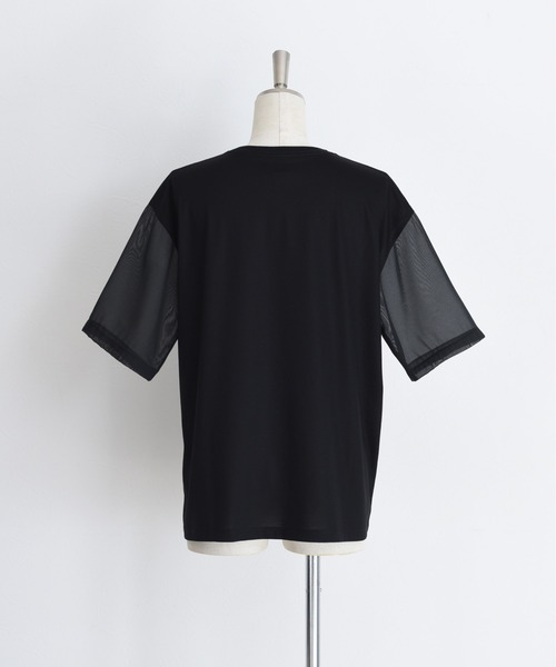 モノクロフォトptシアー袖Tシャツ（Tシャツ/カットソー）｜Eimee