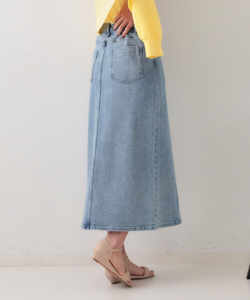 OPAQUE.CLIP（オペークドットクリップ）の「デニムナロースカート【洗濯機洗い可】（デニムスカート・レディース・ホワイト/ライトブルー・38/40/42）」の7枚目の写真