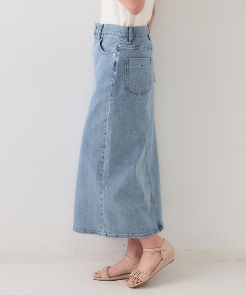 OPAQUE.CLIP（オペークドットクリップ）の「デニムナロースカート【洗濯機洗い可】（デニムスカート・レディース・ホワイト/ライトブルー・38/40/42）」の12枚目の写真