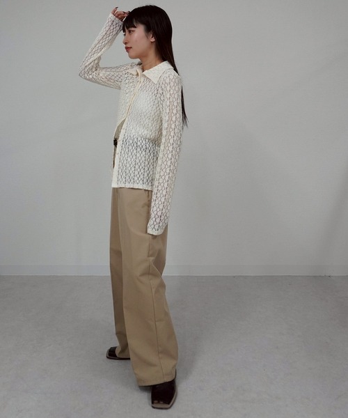 gossara(ゴサラ)の「カットレース襟付きCD(カーディガン/ボレロ・レディース・アイボリー/ブラウン/ブラック・FREE)」の13枚目の写真