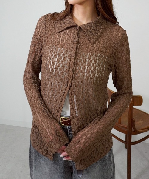 gossara(ゴサラ)の「カットレース襟付きCD(カーディガン/ボレロ・レディース・アイボリー/ブラウン/ブラック・FREE)」の11枚目の写真