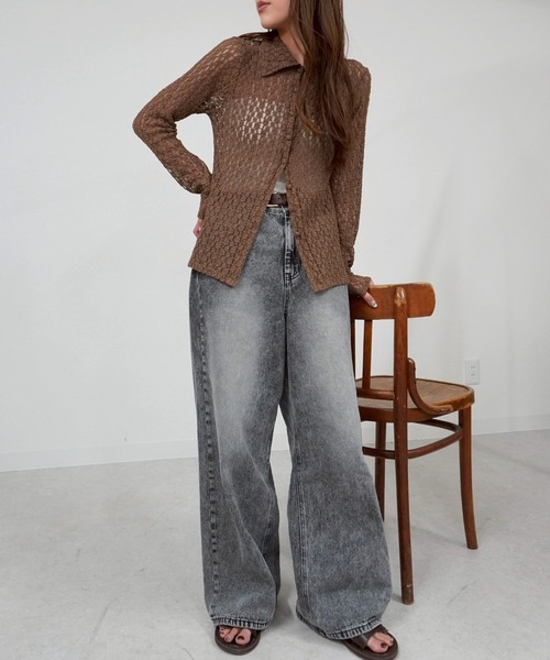 gossara(ゴサラ)の「カットレース襟付きCD(カーディガン/ボレロ・レディース・アイボリー/ブラウン/ブラック・FREE)」の10枚目の写真