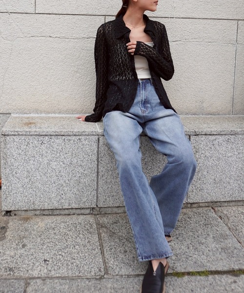 gossara(ゴサラ)の「カットレース襟付きCD(カーディガン/ボレロ・レディース・アイボリー/ブラウン/ブラック・FREE)」の6枚目の写真