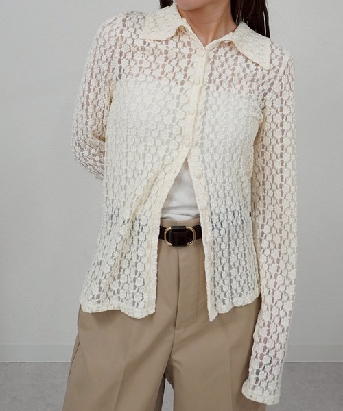 gossara(ゴサラ)の「カットレース襟付きCD(カーディガン/ボレロ・レディース・アイボリー/ブラウン/ブラック・FREE)」の16枚目の写真