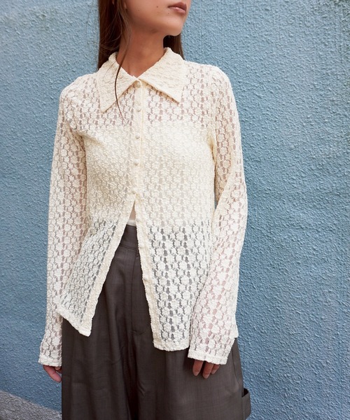 gossara(ゴサラ)の「カットレース襟付きCD(カーディガン/ボレロ・レディース・アイボリー/ブラウン/ブラック・FREE)」の15枚目の写真