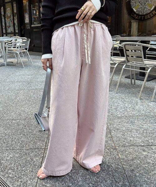 DouDou（ドゥドゥ）の「【新色追加】デニムワイドイージーパンツ