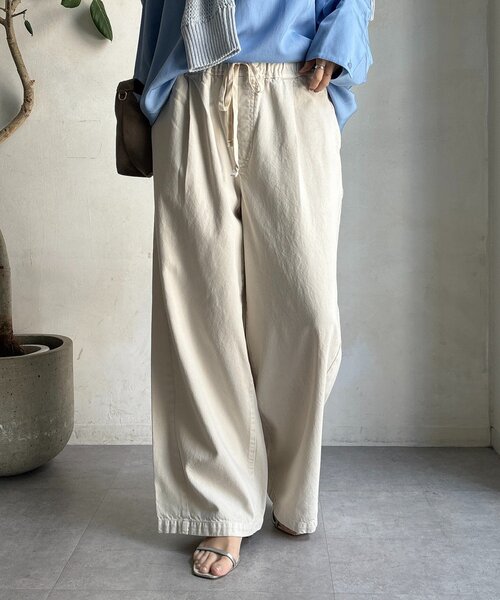 新色追加】デニムワイドイージーパンツ（デニムパンツ）｜DouDou