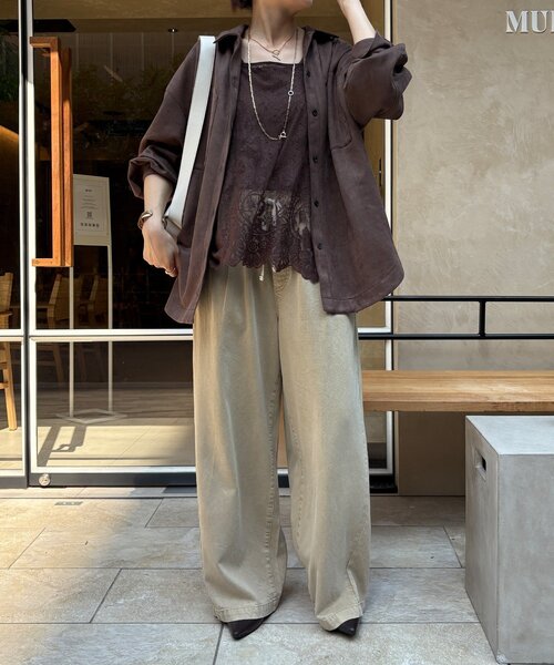 DouDou(ドゥドゥ)の「デニムワイドイージーパンツ(デニムパンツ・レディース・ブルー/ブラック/ベージュ/インディゴブルー/ブラウン/ライトベージュ/ホワイト/ピンク/ブラック系その他2・38/36)」の11枚目の写真