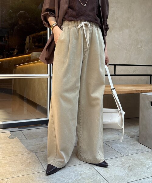 ドゥドゥ　デニムワイドイージーパンツ DOUDOU｜【新色追加!】デニムワイドイージーパンツ | Rakuten