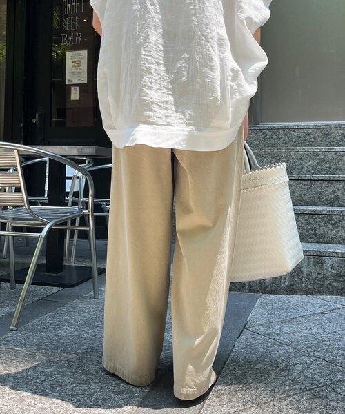 【タグ付き未使用】DOU DOU デニムワイドイージーパンツ タグ付き未使用】DOU DOU デニムワイドイージーパンツ