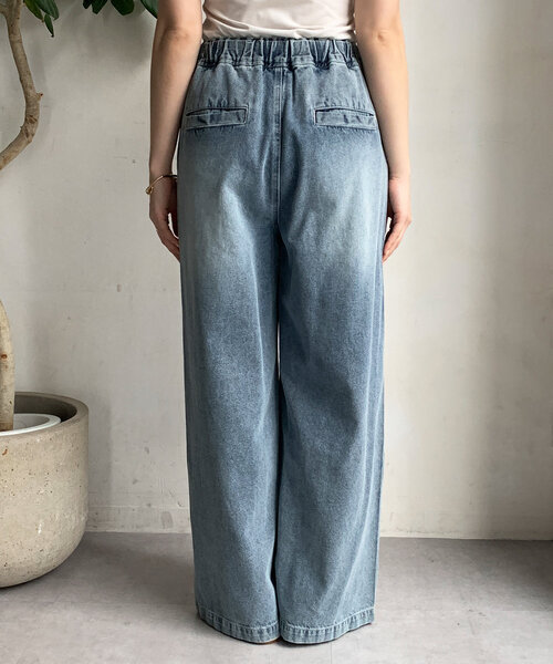 DouDou（ドゥドゥ）の「【新色追加】デニムワイドイージーパンツ