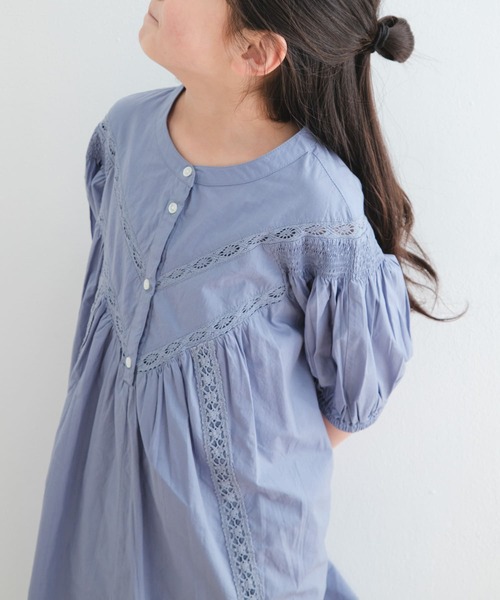 URBAN RESEARCH DOORS（アーバンリサーチドアーズ）の「ハシゴレースワンピース(KIDS)（ワンピース・キッズ・ブルー/ホワイト系その他/ブラック・120/105/135）」の14枚目の写真