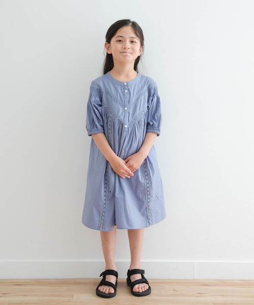 URBAN RESEARCH DOORS（アーバンリサーチドアーズ）の「ハシゴレースワンピース(KIDS)（ワンピース・キッズ・ブルー/ホワイト系その他/ブラック・120/105/135）」の16枚目の写真
