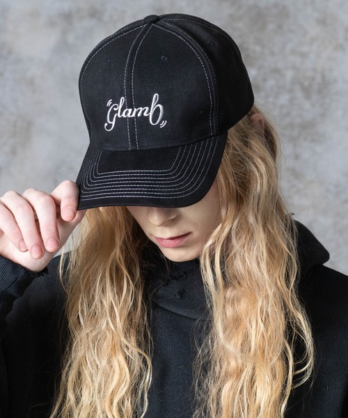 glamb(グラム)の「Suede Logo Cap / スエードロゴキャップ(キャップ・メンズ・ブラック/グリーン/レッド・FREE)」の1枚目の写真