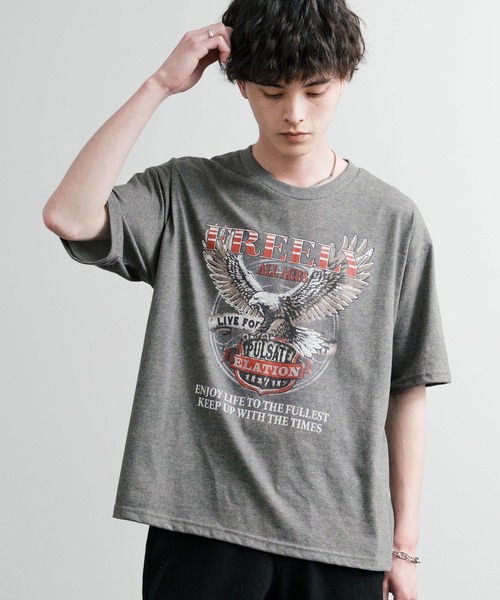 Rocky Monroe(ロッキーモンロー)の「ピグメントライクグラフィックプリント半袖クルーネックTシャツ(Tシャツ/カットソー・メンズ・F/E/A/D/C/B・M/LL/L)」の5枚目の写真