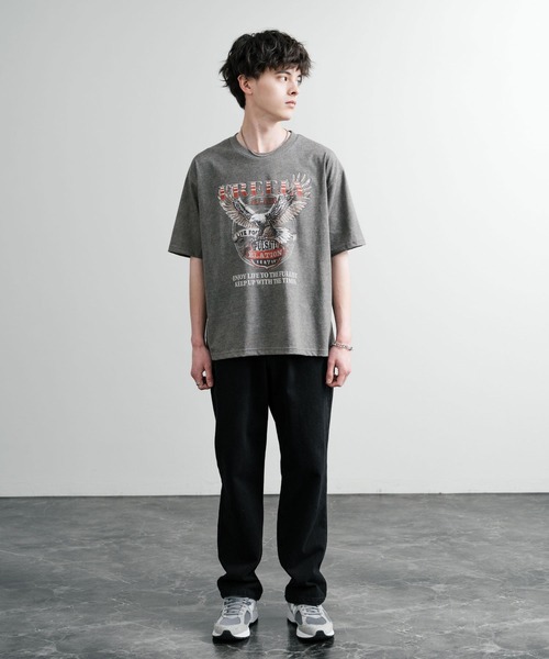 Rocky Monroe(ロッキーモンロー)の「ピグメントライクグラフィックプリント半袖クルーネックTシャツ(Tシャツ/カットソー・メンズ・F/E/A/D/C/B・M/LL/L)」の12枚目の写真