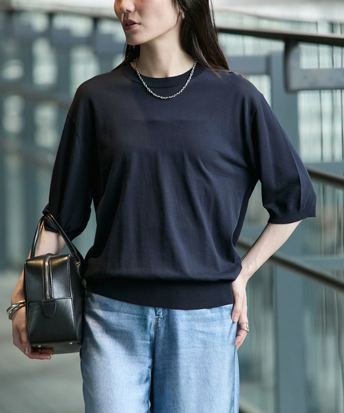 ニット セーター ITALIAN Cotton Basic プルオーバー レディース セール】ITALIAN Cotton Basic プルオーバー（ニット/セーター