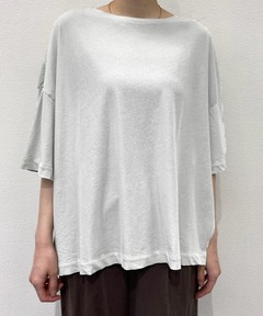 サイドスリットシアービッグTシャツ-手洗い可-