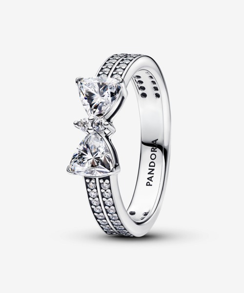 スパークリング リボン ダブルロー リング（リング）｜Pandora