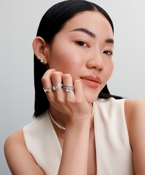 パンドラ　PANDRA スパークリングリボンダブルローリング　54 スパークリング リボン ダブルロー リング（リング）｜Pandora