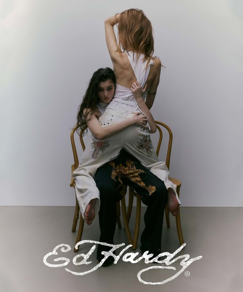 パンツ Sculptor Ed Hardy Angel Denim Ivory Sculptor X Ed Hardy] Cracked Angel Denim Ivory