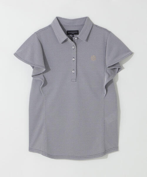 新作　St ANDREWS. フリル袖ポロシャツ セール】【St ANDREWS】ストレッチラメバーズアイ袖フリル