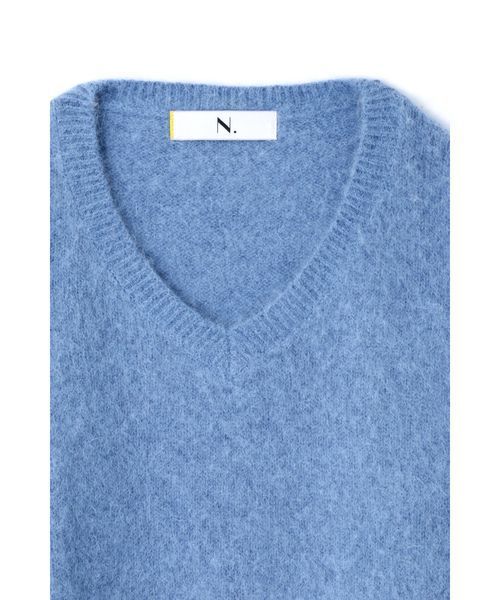 N.（N. Natural Beauty Basic）（エヌエヌナチュラルビューティーベーシック）の「【ViVi 2月号掲載】【mina 2月号掲載】アンゴラニットＶネックプルオーバー（ニット/セーター・レディース・ブルー/グレー/ベージュ/ホワイト/カーキ・MEDIUM）」の11枚目の写真