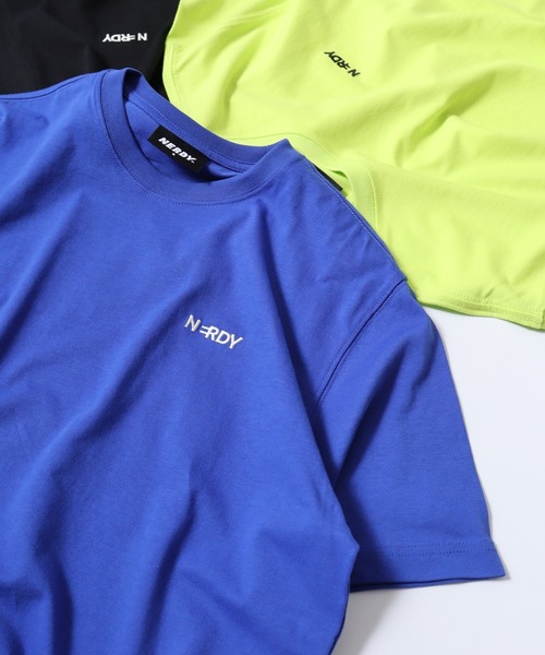 NERDY（ノルディ）の「ブレンクスモールロゴ Tシャツ（Tシャツ/カットソー・メンズ・ブラック/グリーン系1/ネイビー/グリーン/ホワイト/オレンジ/ブルー・M/S/L）」の7枚目の写真