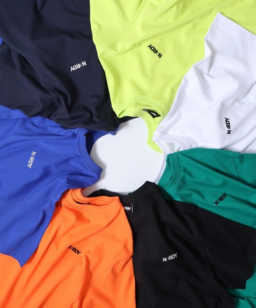 NERDY（ノルディ）の「ブレンクスモールロゴ Tシャツ（Tシャツ/カットソー・メンズ・ブラック/グリーン系1/ネイビー/グリーン/ホワイト/オレンジ/ブルー・M/S/L）」の3枚目の写真