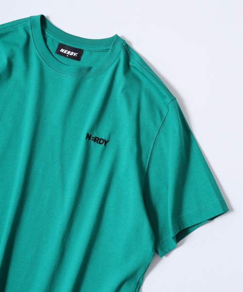 NERDY（ノルディ）の「ブレンクスモールロゴ Tシャツ（Tシャツ/カットソー・メンズ・ブラック/グリーン系1/ネイビー/グリーン/ホワイト/オレンジ/ブルー・M/S/L）」の9枚目の写真