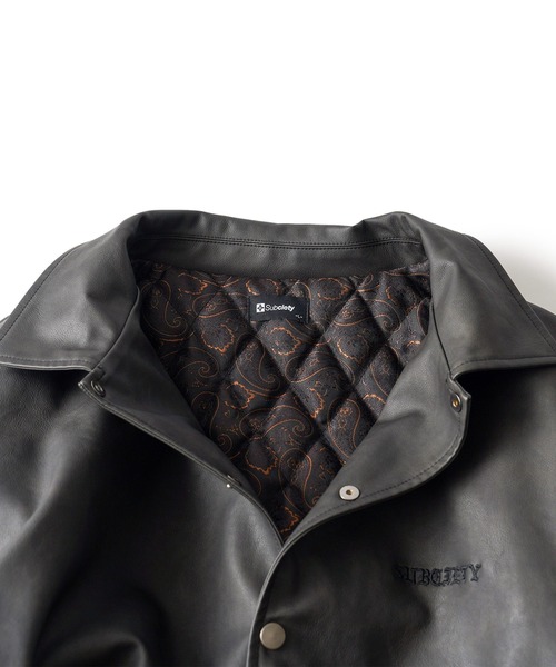 Subciety（サブサエティ）の「Faux leather varsity jkt（その他アウター・メンズ・ブラウン/ブラック・X-LARGE/LARGE/MEDIUM/SMALL）」の14枚目の写真