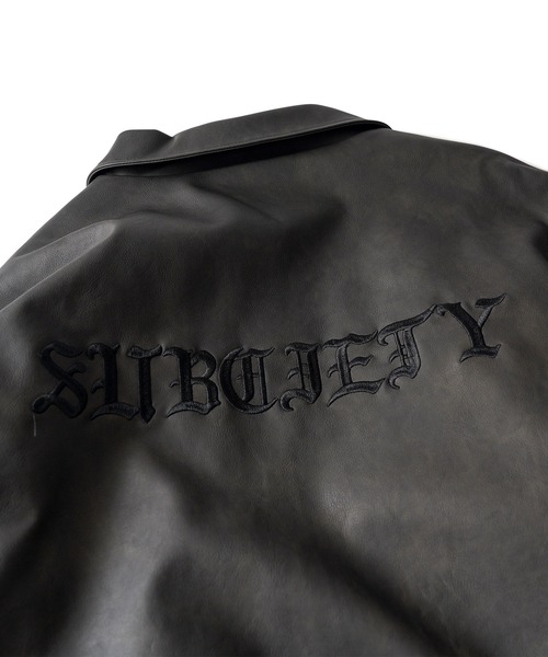 Subciety（サブサエティ）の「Faux leather varsity jkt（その他アウター・メンズ・ブラウン/ブラック・X-LARGE/LARGE/MEDIUM/SMALL）」の6枚目の写真