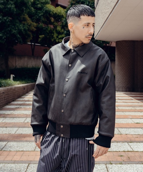 Subciety（サブサエティ）の「Faux leather varsity jkt（その他アウター・メンズ・ブラウン/ブラック・X-LARGE/LARGE/MEDIUM/SMALL）」の8枚目の写真