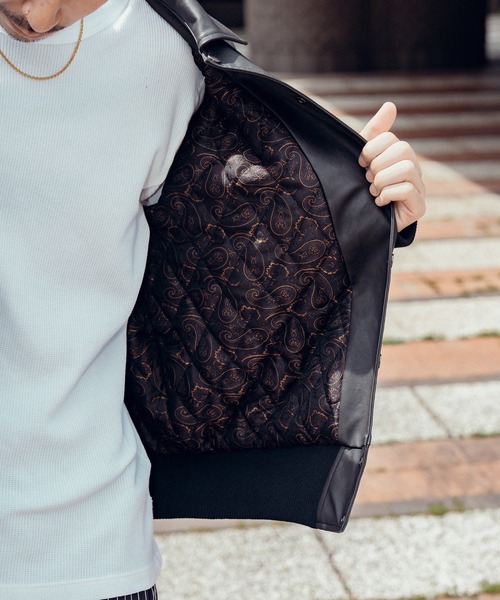 Subciety（サブサエティ）の「Faux leather varsity jkt（その他アウター・メンズ・ブラウン/ブラック・X-LARGE/LARGE/MEDIUM/SMALL）」の10枚目の写真