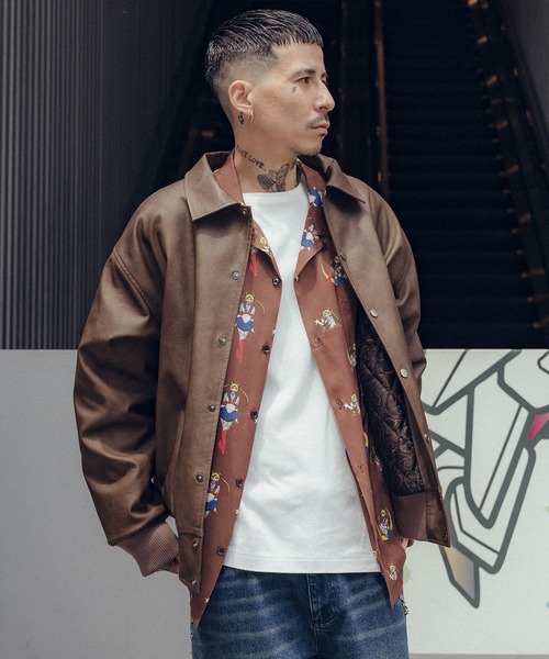 Subciety（サブサエティ）の「Faux leather varsity jkt（その他アウター・メンズ・ブラウン/ブラック・X-LARGE/LARGE/MEDIUM/SMALL）」の11枚目の写真