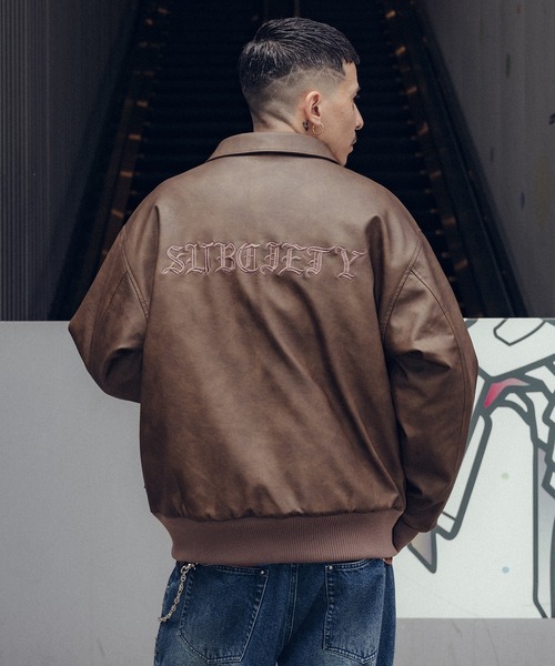 Subciety（サブサエティ）の「Faux leather varsity jkt（その他アウター・メンズ・ブラウン/ブラック・X-LARGE/LARGE/MEDIUM/SMALL）」の20枚目の写真