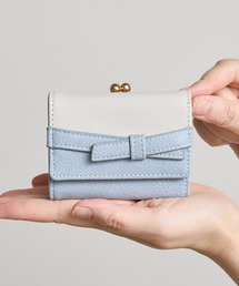 Sunny Side（サニーサイド）の「SUNNY SIDE:バイカラーりぼんー三つ折りがま口財布（財布）」
