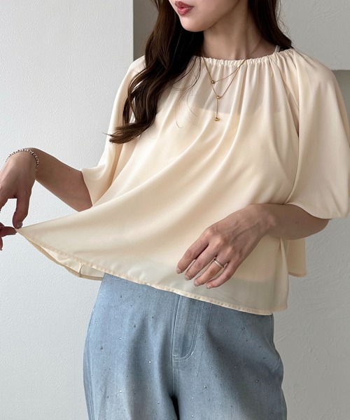 apres jour clair(アプレジュールクレア)の「【apres jour clair】2wayバルーン袖ブラウス(シャツ/ブラウス・レディース・グレー/ピンクベージュ/アイボリー・フリー/X-LARGE)」の1枚目の写真