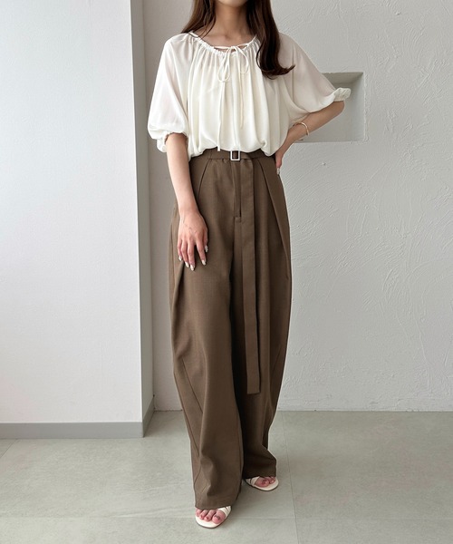 apres jour clair(アプレジュールクレア)の「【apres jour clair】2wayバルーン袖ブラウス(シャツ/ブラウス・レディース・グレー/ピンクベージュ/アイボリー・フリー/X-LARGE)」の13枚目の写真