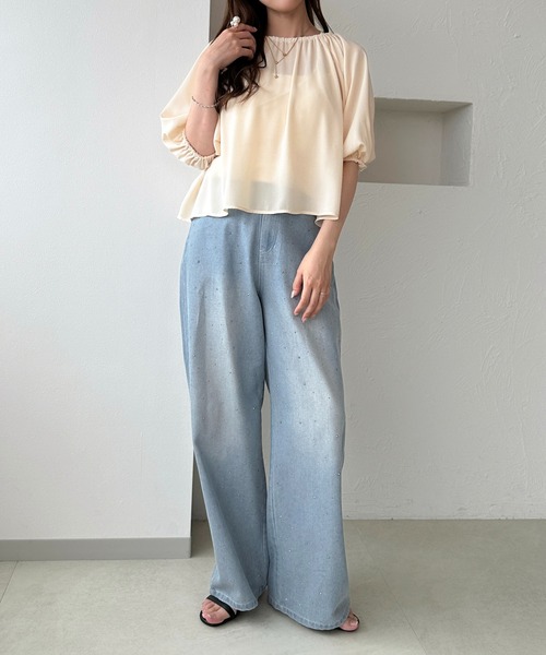apres jour clair(アプレジュールクレア)の「【apres jour clair】2wayバルーン袖ブラウス(シャツ/ブラウス・レディース・グレー/ピンクベージュ/アイボリー・フリー/X-LARGE)」の7枚目の写真