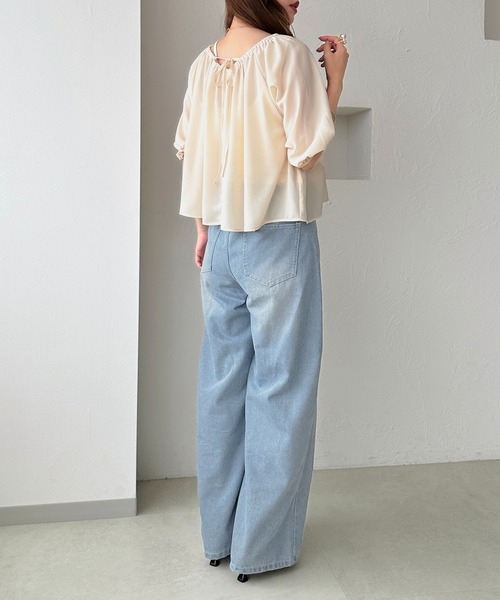 apres jour clair(アプレジュールクレア)の「【apres jour clair】2wayバルーン袖ブラウス(シャツ/ブラウス・レディース・グレー/ピンクベージュ/アイボリー・フリー/X-LARGE)」の8枚目の写真