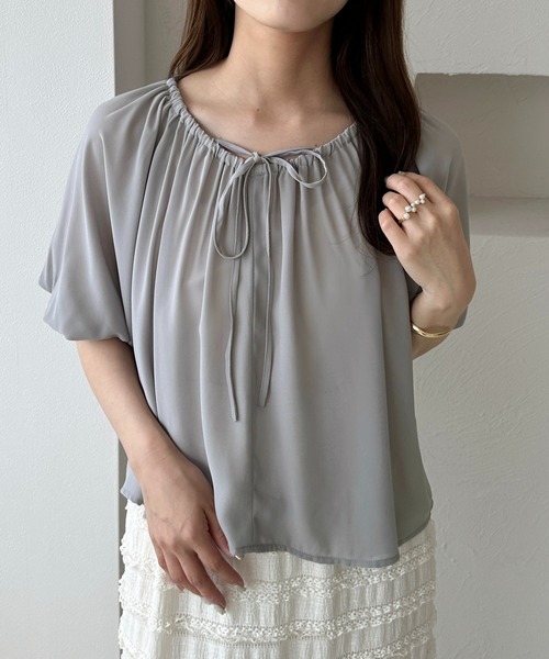 apres jour clair(アプレジュールクレア)の「【apres jour clair】2wayバルーン袖ブラウス(シャツ/ブラウス・レディース・グレー/ピンクベージュ/アイボリー・フリー/X-LARGE)」の16枚目の写真
