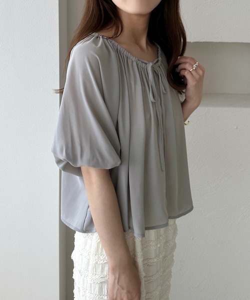 apres jour clair(アプレジュールクレア)の「【apres jour clair】2wayバルーン袖ブラウス(シャツ/ブラウス・レディース・グレー/ピンクベージュ/アイボリー・フリー/X-LARGE)」の17枚目の写真