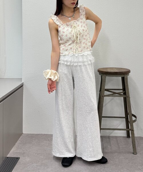 専用　トップス２枚セット セール】【3色展開】花柄シャーリングTOPS（Tシャツ/カットソー）｜w