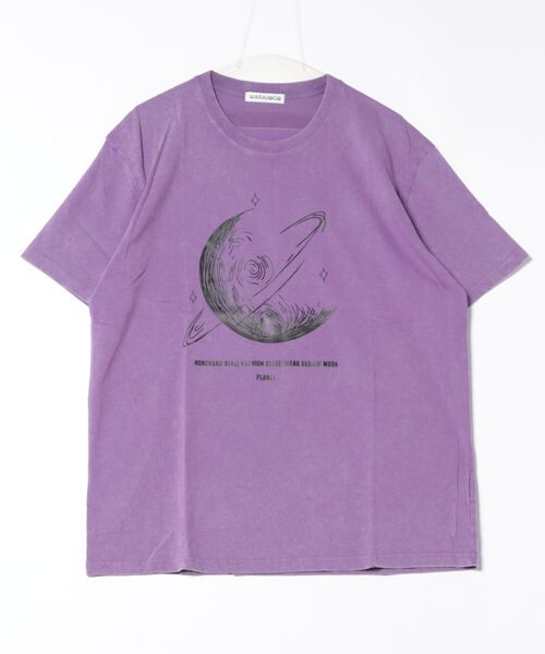 WARAIJOGO（ワライジョウゴ）の「【WARAIJOGO】PLANET惑星プリントオーバーサイズTシャツ(NEZ)（Tシャツ/カットソー・レディース・ピンク/パープル/ブラック/ブラウン・FREE）」の14枚目の写真