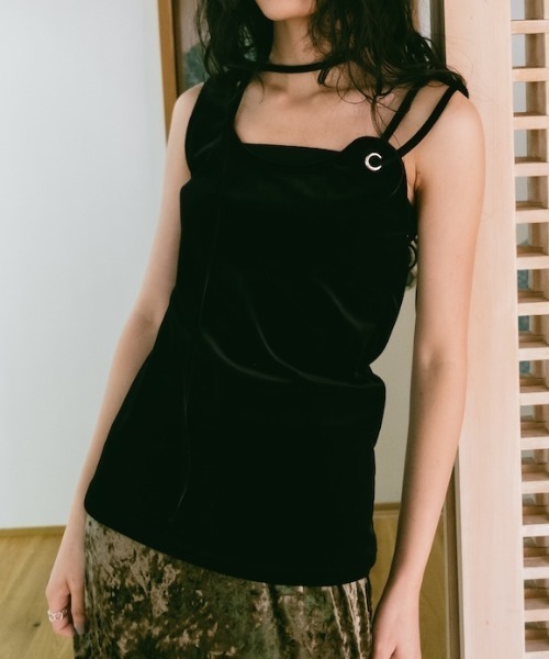 【超美品】sahara/Strap Design Velour Tank Top Strap Design Velour Tank Top｜ベロアタンクトップ – MARTE