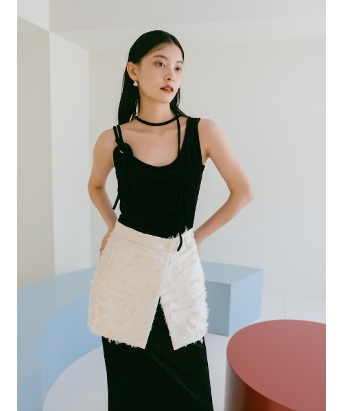 sahara（サハラ）の「Strap Design Velour Tank Top/ストラップ 